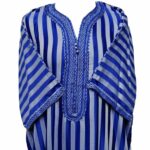 M3qs Ryalgry 0077 Moroccan Blue Cotton Blend Short Sleeve Thobe Jubba Dishdasha0034 (2)