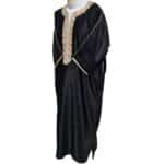 M3qs Saed001 Unisex Moroccan Black 3 Quarter Sleeves Thobe Jubba Kandorah Dishdasha (7)