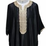M3qs Saed001 Unisex Moroccan Black 3 Quarter Sleeves Thobe Jubba Kandorah Dishdasha (9)