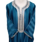 Moroccan 3/4 Sleeve Teal Cotton Blend Thobe