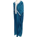 Moroccan 3/4 Sleeve Turquoise Cotton Blend Thobe