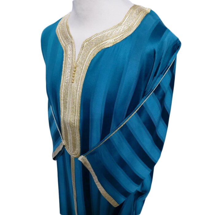 Moroccan 3/4 Sleeve Wide-Fit Turquoise Thobe