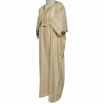 M3qs Yelbeigstrp 023 Men Moroccan Yellow Beige Stripes Short Sleeves Thobe Jubba Kandora (77)