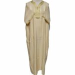 M3qs Yelbeigstrp 023 Men Moroccan Yellow Beige Stripes Short Sleeves Thobe Jubba Kandora (78)