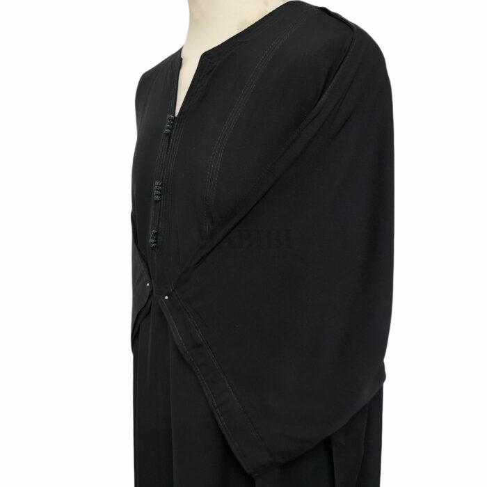 M3qs Zadblk 001 Men Moroccan 100% Cotton Black 3 Quarter Sleeves Thobe Jubba Kandora 191608