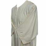 M3qs Zadblk 005 Men Moroccan 100% Cotton Black 3 Quarter Sleeves Thobe Jubba Kandora (3)