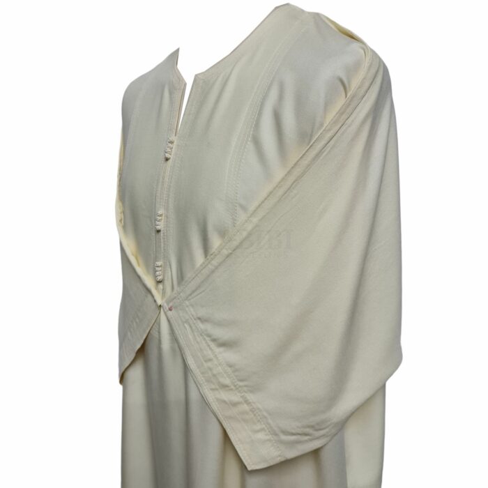 M3qs Zadblk 005 Men Moroccan 100% Cotton Black 3 Quarter Sleeves Thobe Jubba Kandora (3)