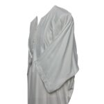 M3qsblk Azd 010 Men Moroccan 100% Cotton White 3 Quarter Sleeves Thobe Jubba Kandora 0508 204400