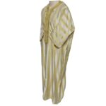 M3qsyeldam 022b Men's Moroccan 3 Quarter Sleeve Cream Yellow Striped Jubba Thobe Djellaba 161518