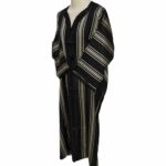 M3qs Blkgldstrp 29h Men Moroccan Black Gold Stripes 3 Quarter Sleeves Thobe Jubba Kandora (86)