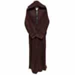 M5 Plus Size Moroccan Winter Wool Blend Brown Long Sleeve Hooded Thobe Djellaba (7)