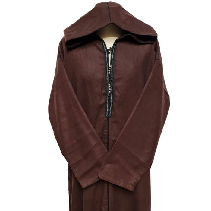 M5 Plus Size Moroccan Winter Wool Blend Brown Long Sleeve Hooded Thobe Djellaba (8)