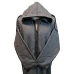 Mal100 003 Moroccan Super Soft Cashmere Wool Blend Grey Hooded Thobe Djellaba (25)