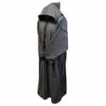 Mal100 003 Moroccan Super Soft Cashmere Wool Blend Grey Hooded Thobe Djellaba (26)