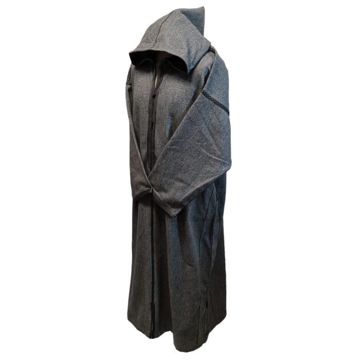 Mal100 003 Moroccan Super Soft Cashmere Wool Blend Grey Hooded Thobe Djellaba (26)