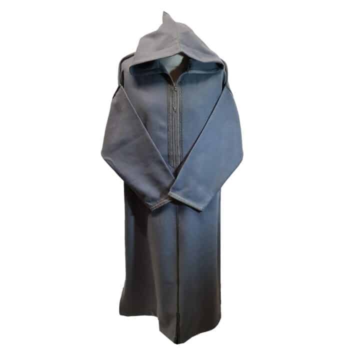 Mal100 005 Moroccan Super Soft Cashmere Wool Blend Grey Hooded Thobe Djellaba (24)