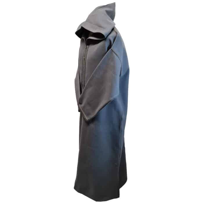 Mal100 005 Moroccan Super Soft Cashmere Wool Blend Grey Hooded Thobe Djellaba (26)
