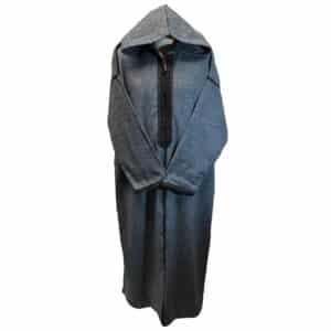 Mal100 007 Moroccan Super Soft Cashmere Wool Blend Grey Hooded Thobe Djellaba (19)