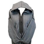 Mal100 009 Moroccan Super Soft Cashmere Wool Blend Grey Hooded Thobe Djellaba (18)