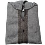 Mal100 009 Moroccan Super Soft Cashmere Wool Blend Grey Hooded Thobe Djellaba (21)