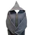 Mal100 010 Moroccan Super Soft Cashmere Wool Blend Grey Hooded Thobe Djellaba (20)