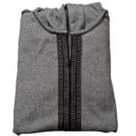 Mal100 011 Moroccan Super Soft Cashmere Wool Blend Grey Hooded Thobe Djellaba (22)