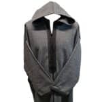 Mal100 012 Moroccan Super Soft Cashmere Wool Blend Grey Hooded Thobe Djellaba (21)