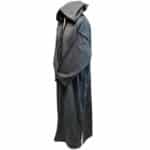 Mal100 014 Moroccan Super Soft Cashmere Wool Blend Grey Hooded Thobe Djellaba (21)