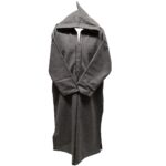 Mal100 015 Moroccan Super Soft Cashmere Wool Blend Grey Hooded Thobe Djellaba (19)