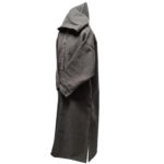 Mal100 015 Moroccan Super Soft Cashmere Wool Blend Grey Hooded Thobe Djellaba (20)