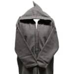 Mal100 015 Moroccan Super Soft Cashmere Wool Blend Grey Hooded Thobe Djellaba (21)