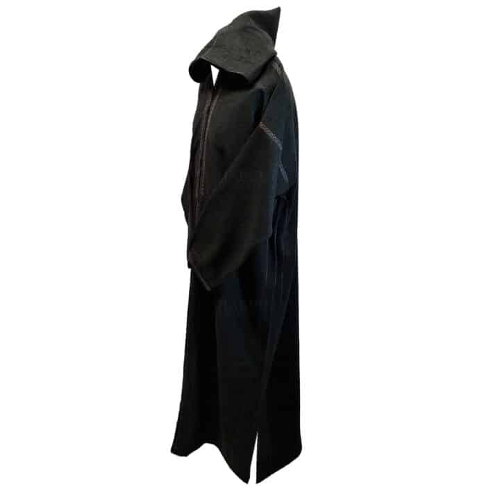 Mal100 016 Moroccan Super Soft Cashmere Wool Blend Grey Hooded Thobe Djellaba (13)