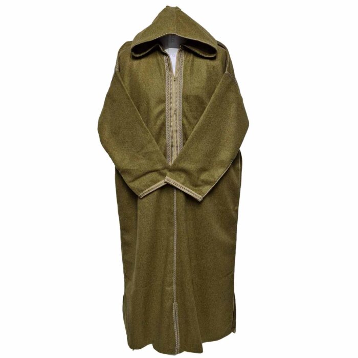 Mal100 018 Moroccan Super Soft Cashmere Wool Blend Beige Hooded Thobe Djellaba 7