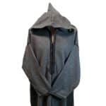 Mal101 004 Moroccan Super Soft Cashmere Wool Blend Grey Hooded Thobe Djellaba (25)