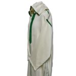 Malifa 0012 Mens Moroccan Hooded Cream Green Cotton Wool Blend Thobe Long Sleeve 183551