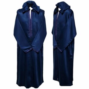 Malifa 0017 Mens Moroccan Hooded Navy Blue Cotton Wool Blend Thobe Long Sleeve 181106 (2)