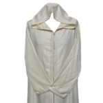 Malifa 0019 Mens Moroccan Hooded Cream Cotton Wool Blend Thobe Long Sleeve 180758