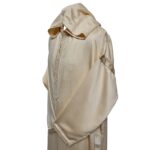 Malifa 0024 Mens Moroccan Hooded Cream Cotton Wool Blend Thobe Long Sleeve 184002