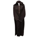 Malifa 005 Mens Moroccan Hooded Brown Cotton Wool Blend Thobe Long Sleeve 182514