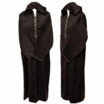 Malifa 005 Mens Moroccan Hooded Brown Cotton Wool Blend Thobe Long Sleeve 182514 (2)
