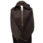 Malifa 005 Mens Moroccan Hooded Brown Cotton Wool Blend Thobe Long Sleeve 182517