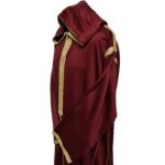 Malifa 007 Mens Moroccan Hooded Maroon Cotton Wool Blend Thobe Long Sleeve 182325