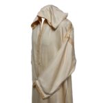 Malifa 032 Moroccan Cream Cottonwool Blend Hooded Jubba Thobe Djellaba (4)