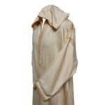 Malifa 032 Moroccan Cream Cottonwool Blend Hooded Jubba Thobe Djellaba (4)