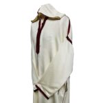 Moroccan Cream Maroon cotton/Wool Blend {Malifa} Hooded Jubba Thobe Djellaba