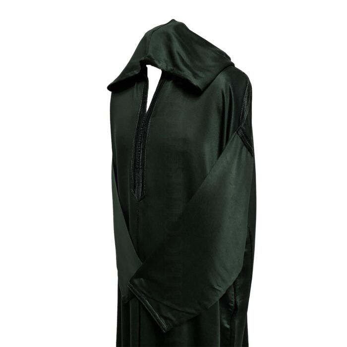 Moroccan Dark Green Cotton/Wool Blend Hooded Jubba Thobe Djellaba