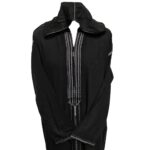 Malifa 6 Moroccan Black Cotton Malifa Wool Blend Long Sleeve Hooded Jubba Thobe Djellaba (3)