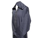 Malifawpc Bb1 Moroccan Grey Cotton Malifa Wool Blend Long Sleeve Hooded Jubba Thobe Djellaba