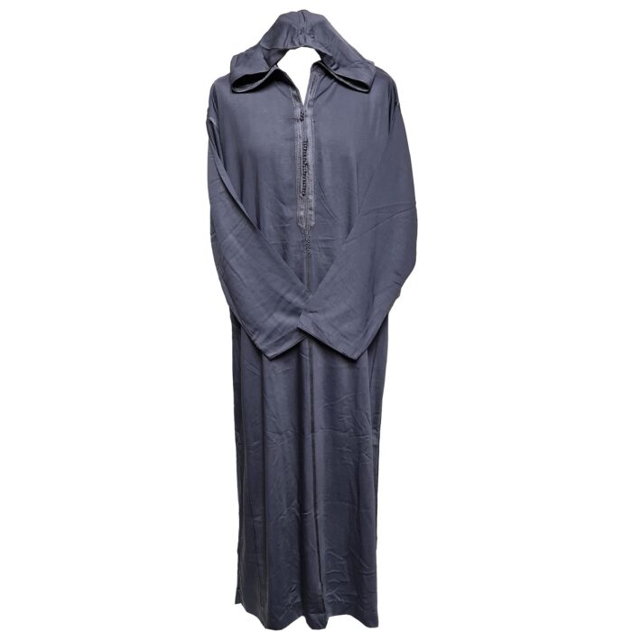 Malifawpc Bb1 Moroccan Grey Cotton Malifa Wool Blend Long Sleeve Hooded Jubba Thobe Djellaba (2)