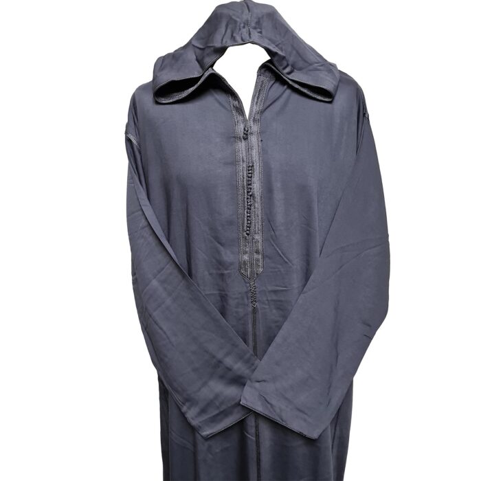 Malifawpc Bb1 Moroccan Grey Cotton Malifa Wool Blend Long Sleeve Hooded Jubba Thobe Djellaba (3)